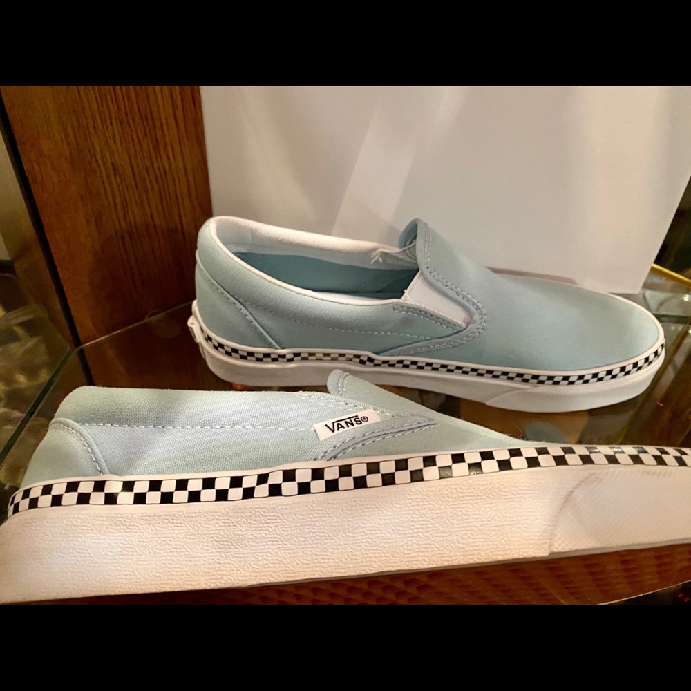 Vans Baby Blue Slip ons